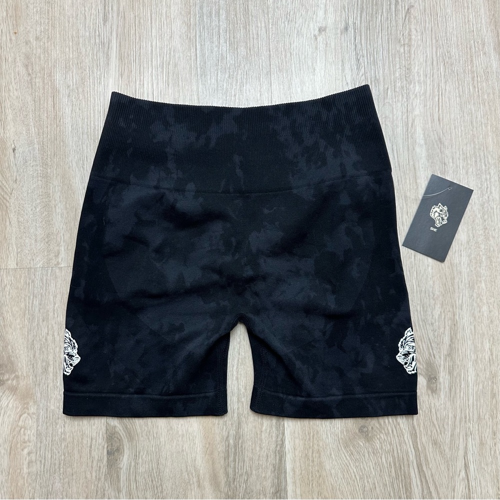Darc Sport Wolves Forever Everson Seamless Shorts Black Tonal Marble Size Small